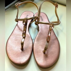 Ana Capri Sandals With Pink Crystals Rubber Sole - size 38
